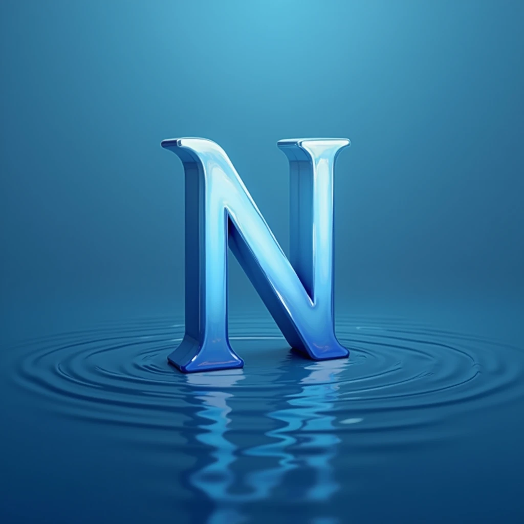 logo with the letter N, blue 