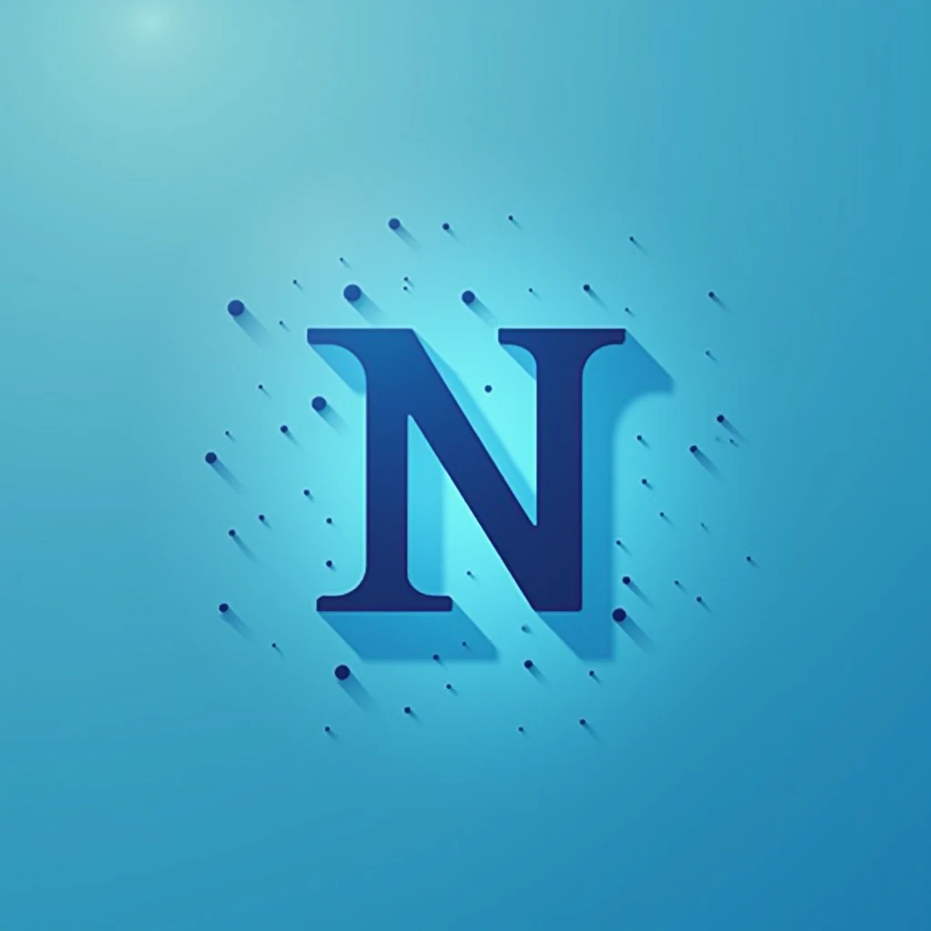 logo with the letter N, blue 
