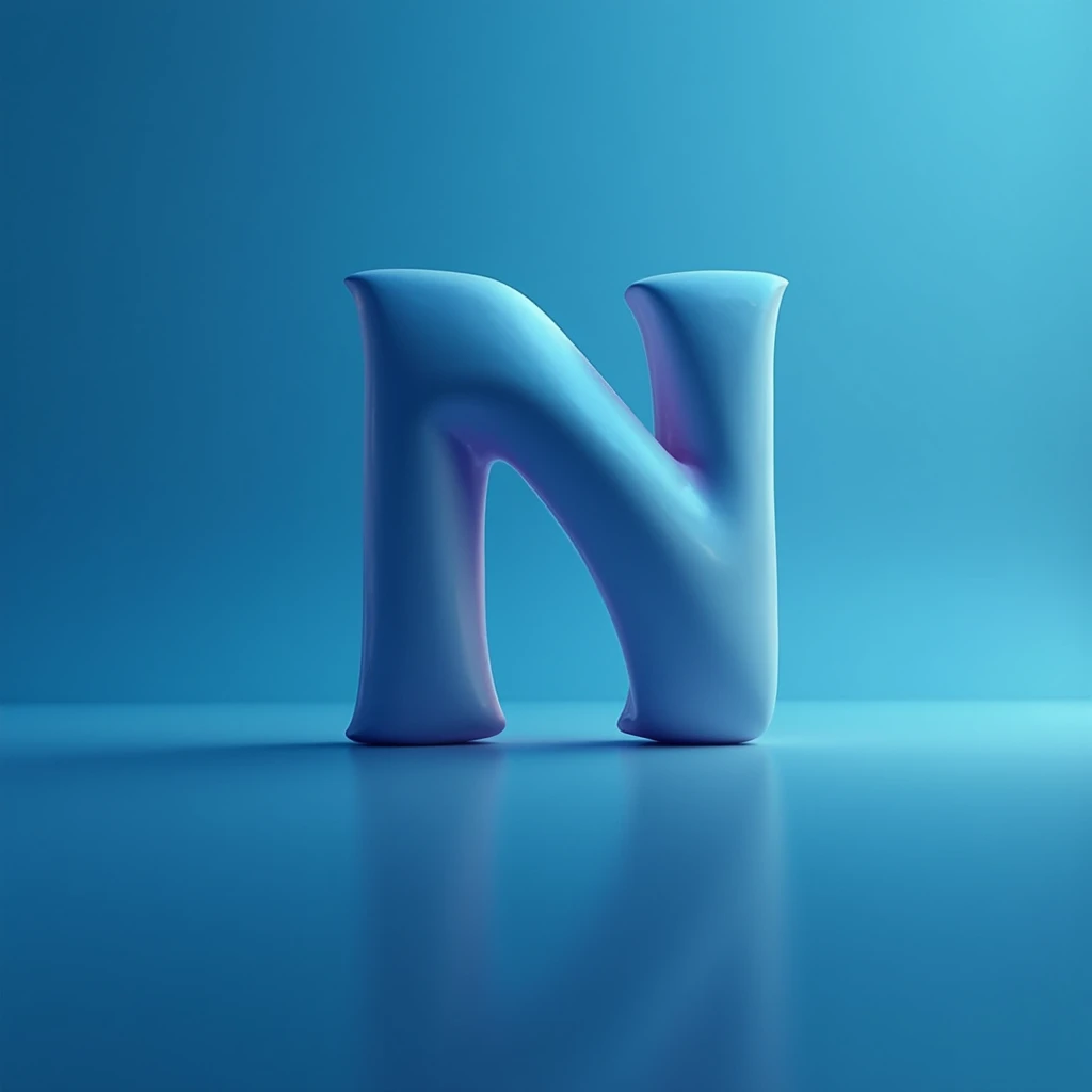 logo with the letter N, blue 