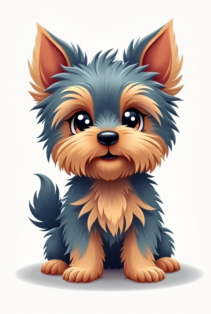 Make a chibi-style drawing of a Yorkshire Terrier 