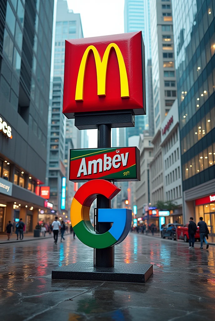 Take a photo that has the McDonald&#39;s company on it, the brewery company" Ambev" and google at the same time. I need a really creative photo