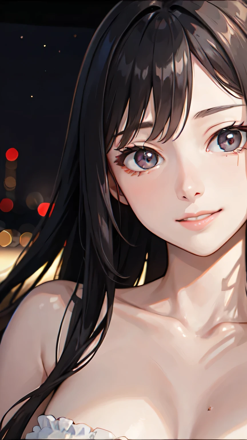 ((best quality)), ((masterpiece)), (detailed), 1girl, sexly,Almond Eye,night,In the fading light, 君と過ごした夏のnight,Continues to shine in my memory, The fireworks and your smile that day ,Close up of face