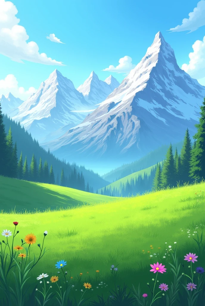 Mountain View with grass