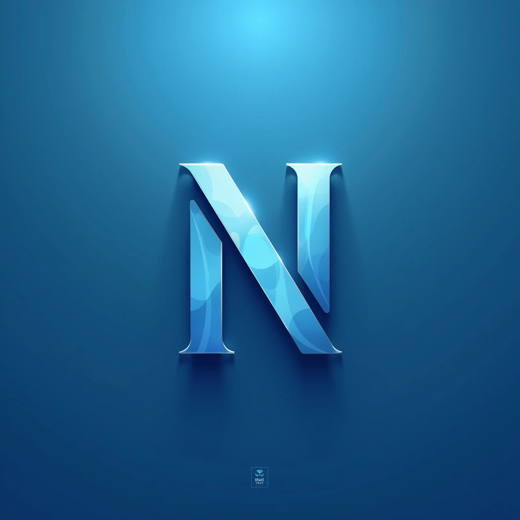 logo with the letter N, blue