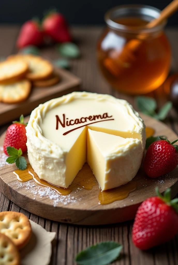 A cheese with cream and yogurt that says nicacrema 