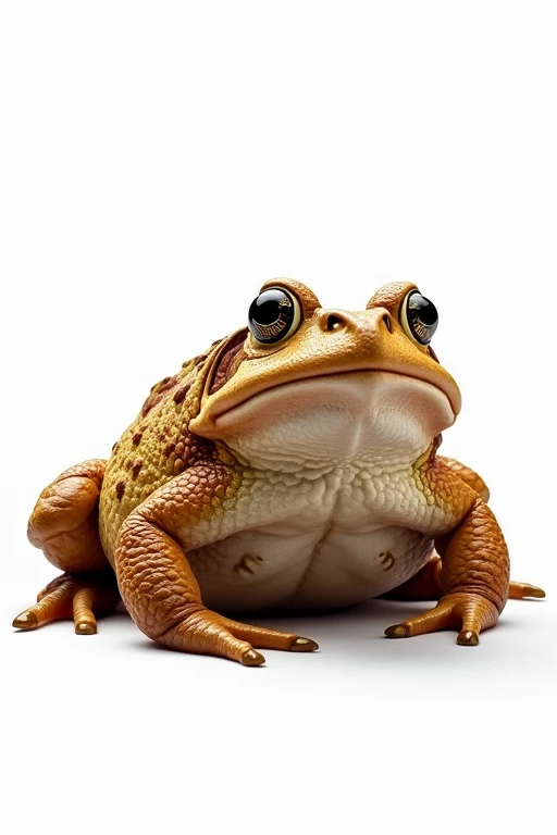 The back is brown、Bullfrog with sparse markings、Background is white