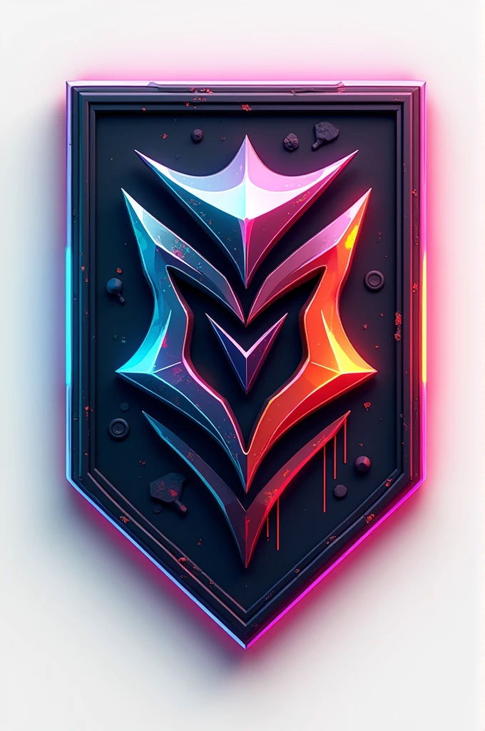 Emblem CMYK creatively enclosed in a box, game logo