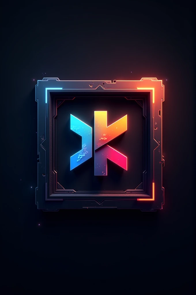 Emblem CMYK creatively enclosed in a box, game logo