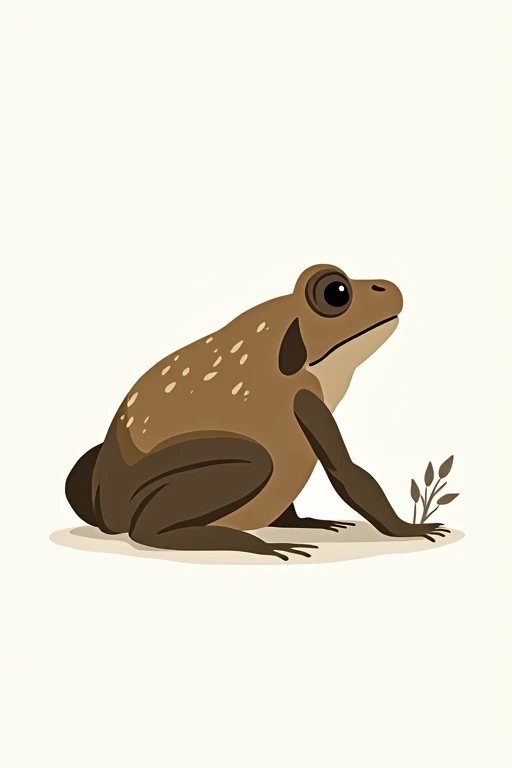 The back facing sideways is brown.、Bullfrog with sparse markings、Background is white