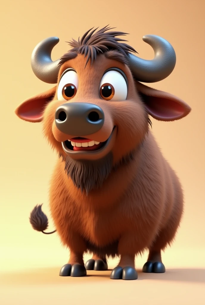 Buffalo 3d cartoon talking sideways