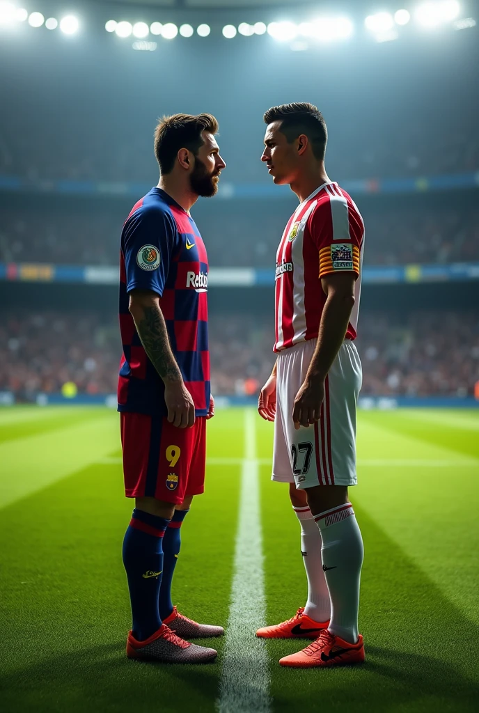 Create an image of Messi and Cristiano Ronaldo together
