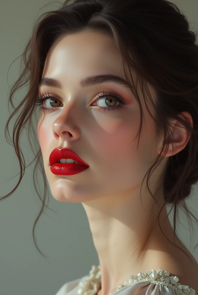 russian girl big lios red lipstick