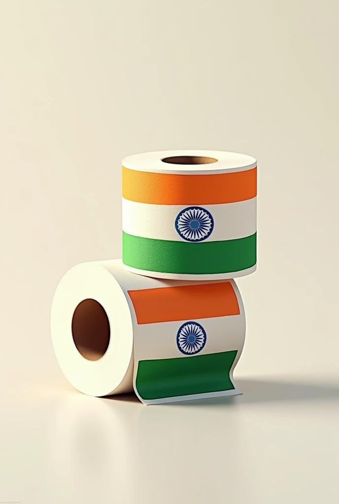 A toylet tishu print india flag in toylet