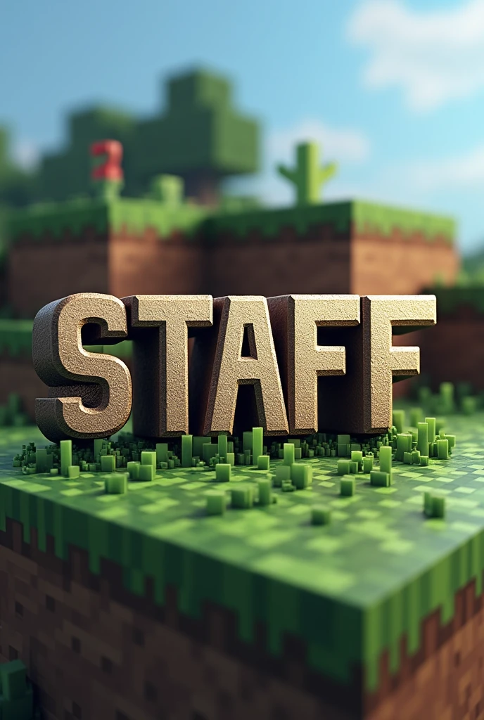 Logo de staff con letras de Minecraft 