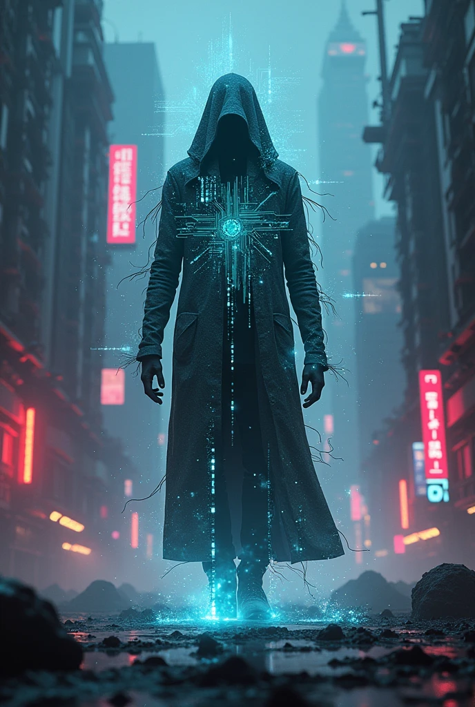 An empty pointer in the style of cyberpunk