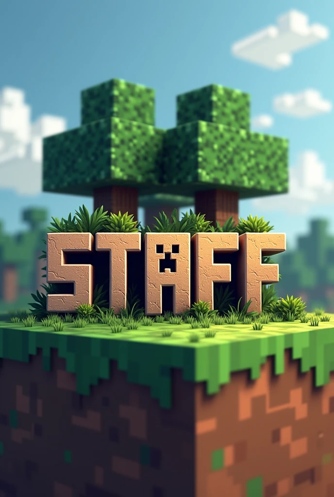 Logo de staff con letras de Minecraft
