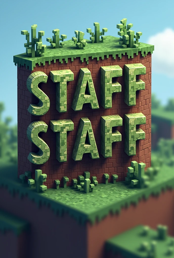 Logo de staff con letras de Minecraft 