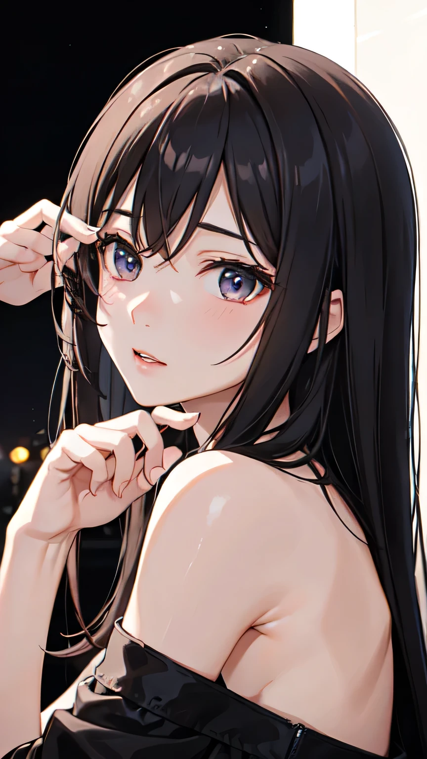 ((best quality)), ((masterpiece)), (detailed), 1girl, sexly,Almond Eye,night,夏のnight空に残る,Traces of the fireworks I saw with you, A moment engraved in my heart, Forget、あの夏のnight ,Close up of face