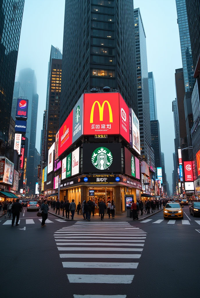 Take a photo that has McDonald's, starbucks and google at the same time.