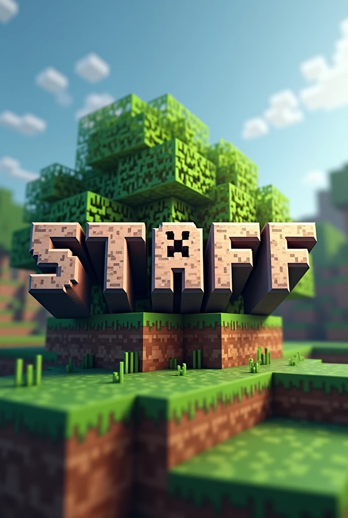 Logo de staff con letras de Minecraft
