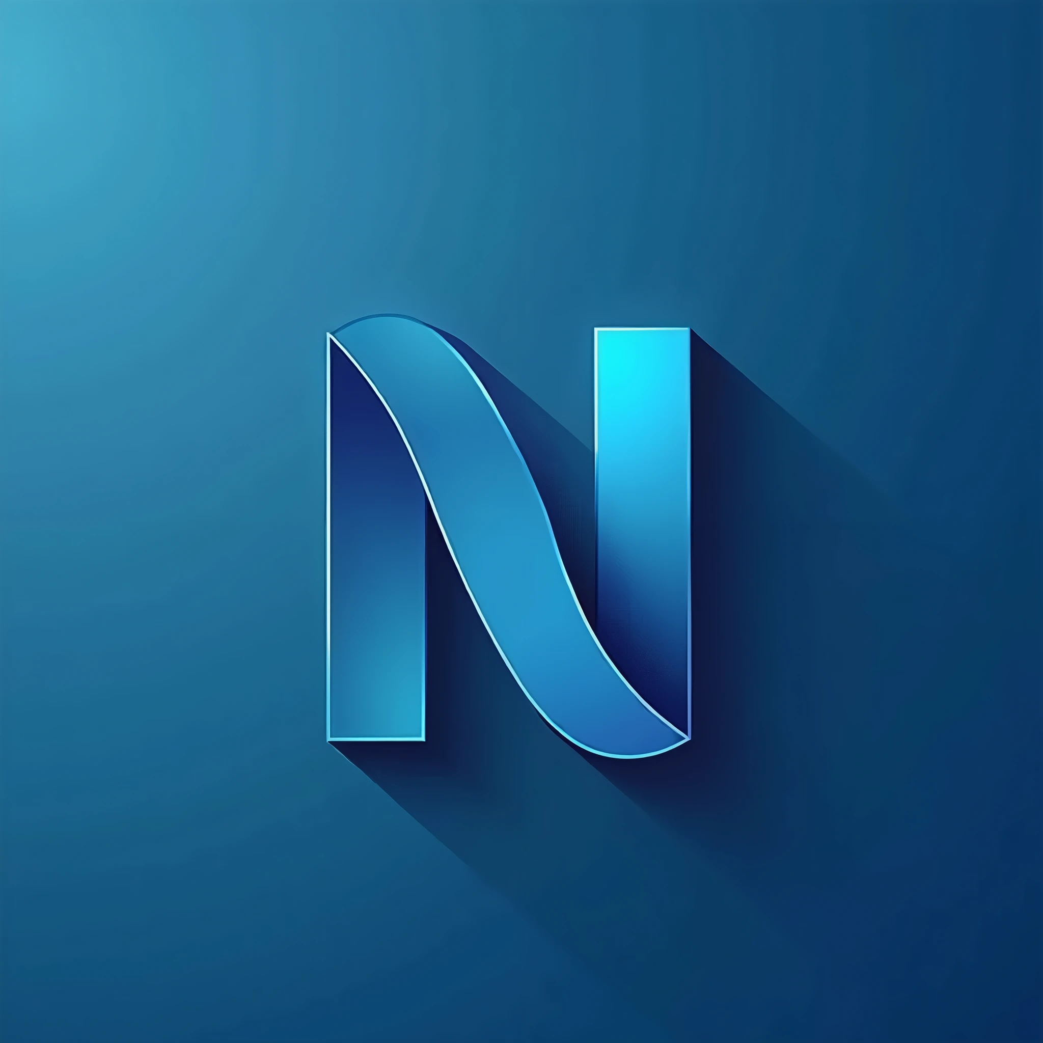 logo with the letter N, blue