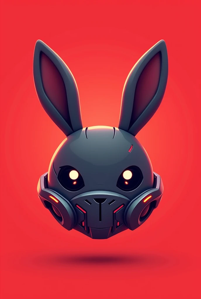 Like the current trending crypto game logos, like how the cute bunny head looks like with a robot mask and a red background. No body