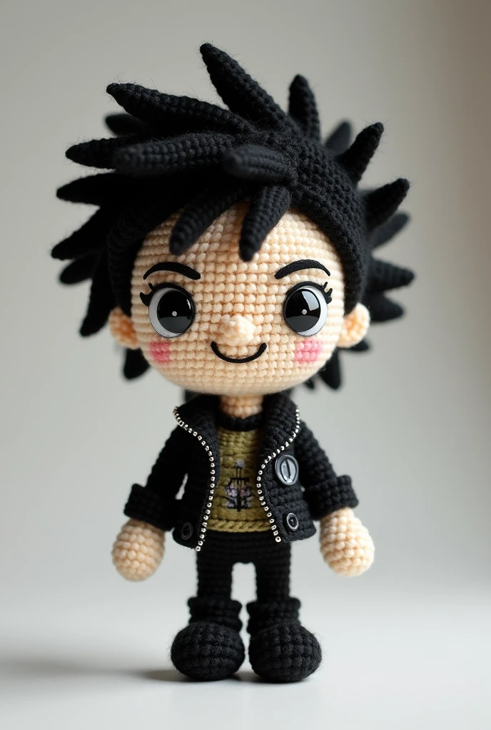 Billy joe amstrong amigurumi con pelo negro