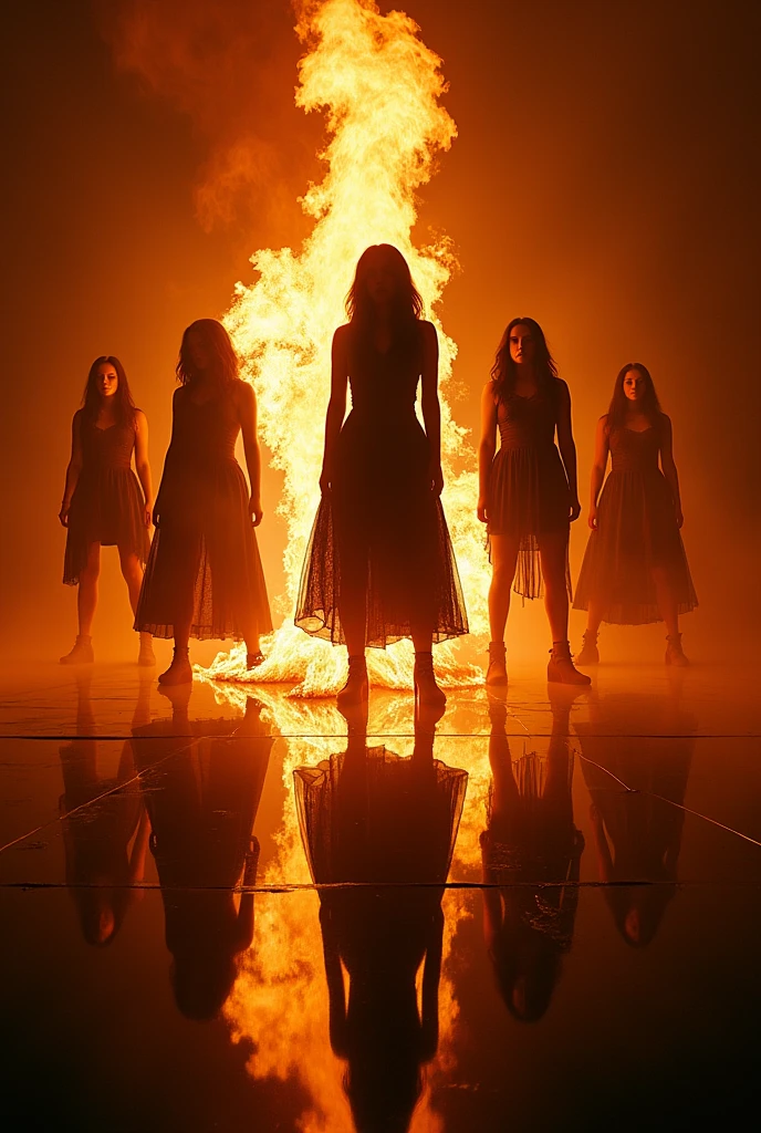 Create image with name EVANESCENCE caught on fire mirrored 