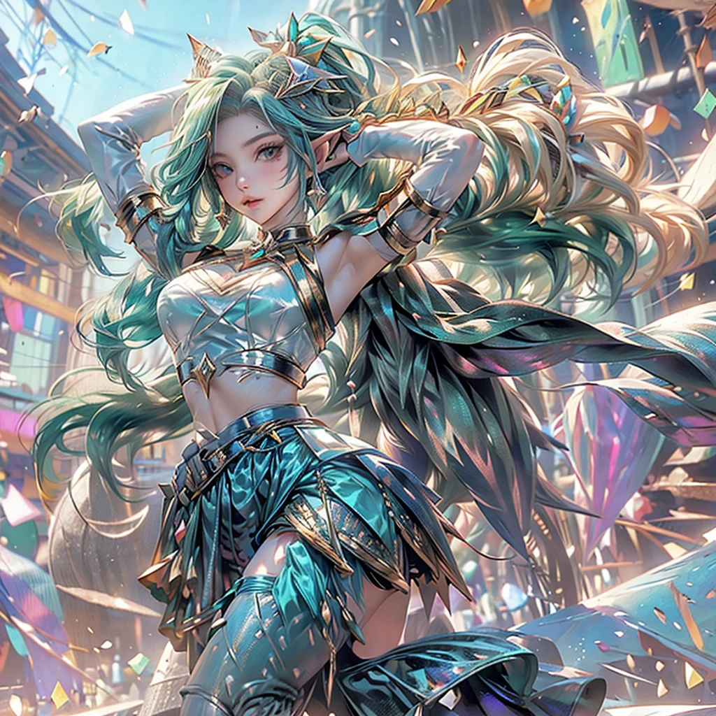 ((Elf warrior)), chica DelgaDa, cintura DelgaDa, senos granDes, s,  (Session, open legs: 1.1), armaDura De caballero, (armaDura meDieval, peto De acero, guanteletes De acero, guantes De acero), ((falDa verDe: 1.1)), (upskirt), bragas mostranDo Debajo De la falDa, (white panties), (( camel toe)), fantasía meDieval, D&D, juego De rol, mejor caliDaD, masterpiece, 8k, NSFW, 