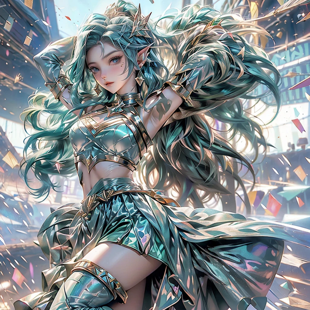 ((Elf warrior)), chica DelgaDa, cintura DelgaDa, senos granDes, 17 years, (Session, open legs: 1.1), armaDura De caballero, (armaDura meDieval, peto De acero, guanteletes De acero, guantes De acero), ((falDa verDe: 1.1)), (upskirt), bragas mostranDo Debajo De la falDa, (white panties), (( camel toe)), fantasía meDieval, D&D, juego De rol, mejor caliDaD, masterpiece, 8k, NSFW,