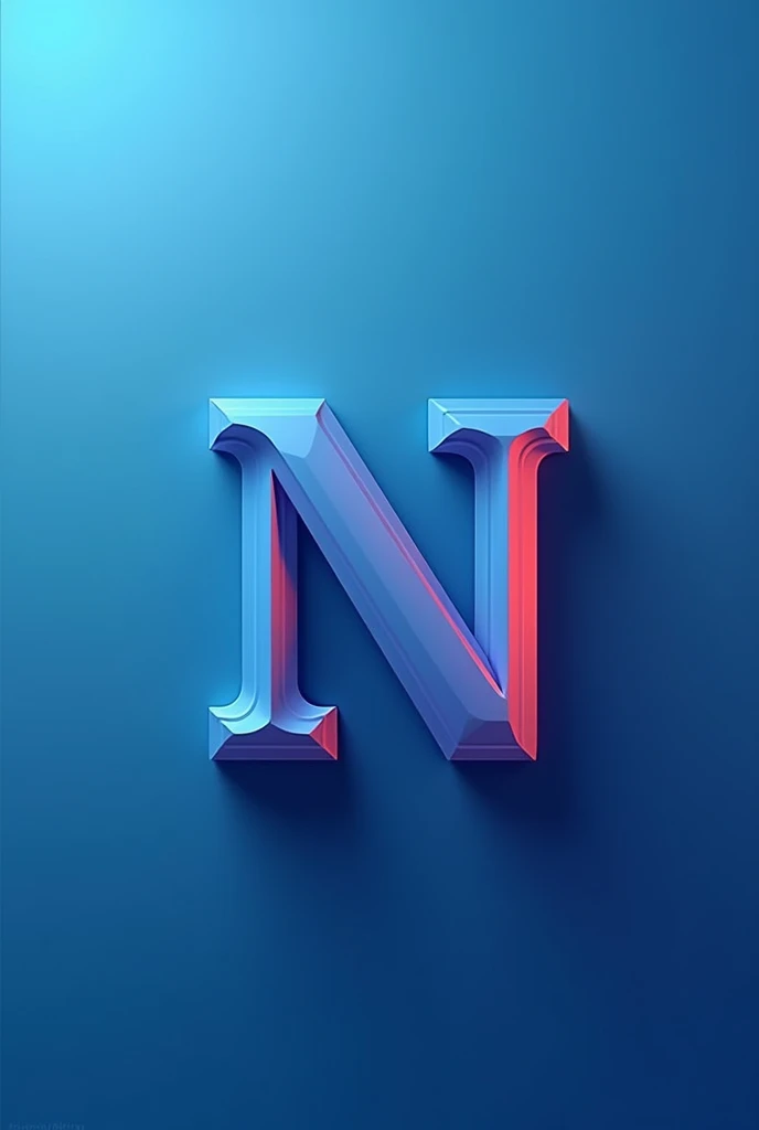 logo with the letter N, blue