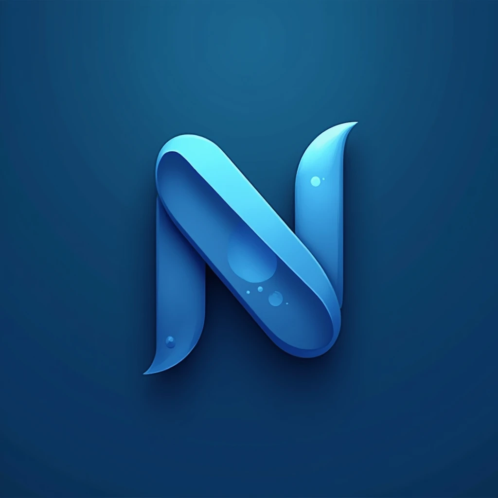 logo with the letter N, blue 