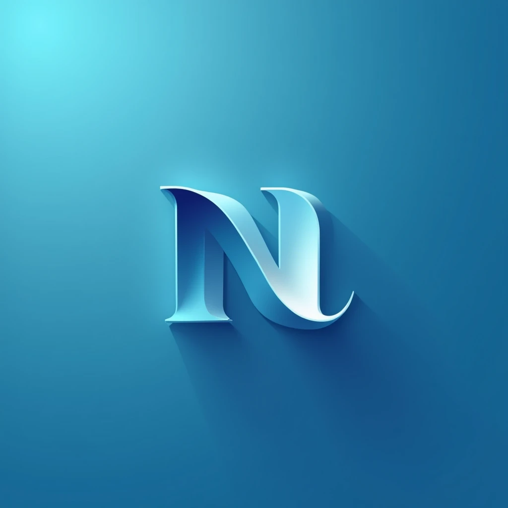 logo with the letter N, blue 