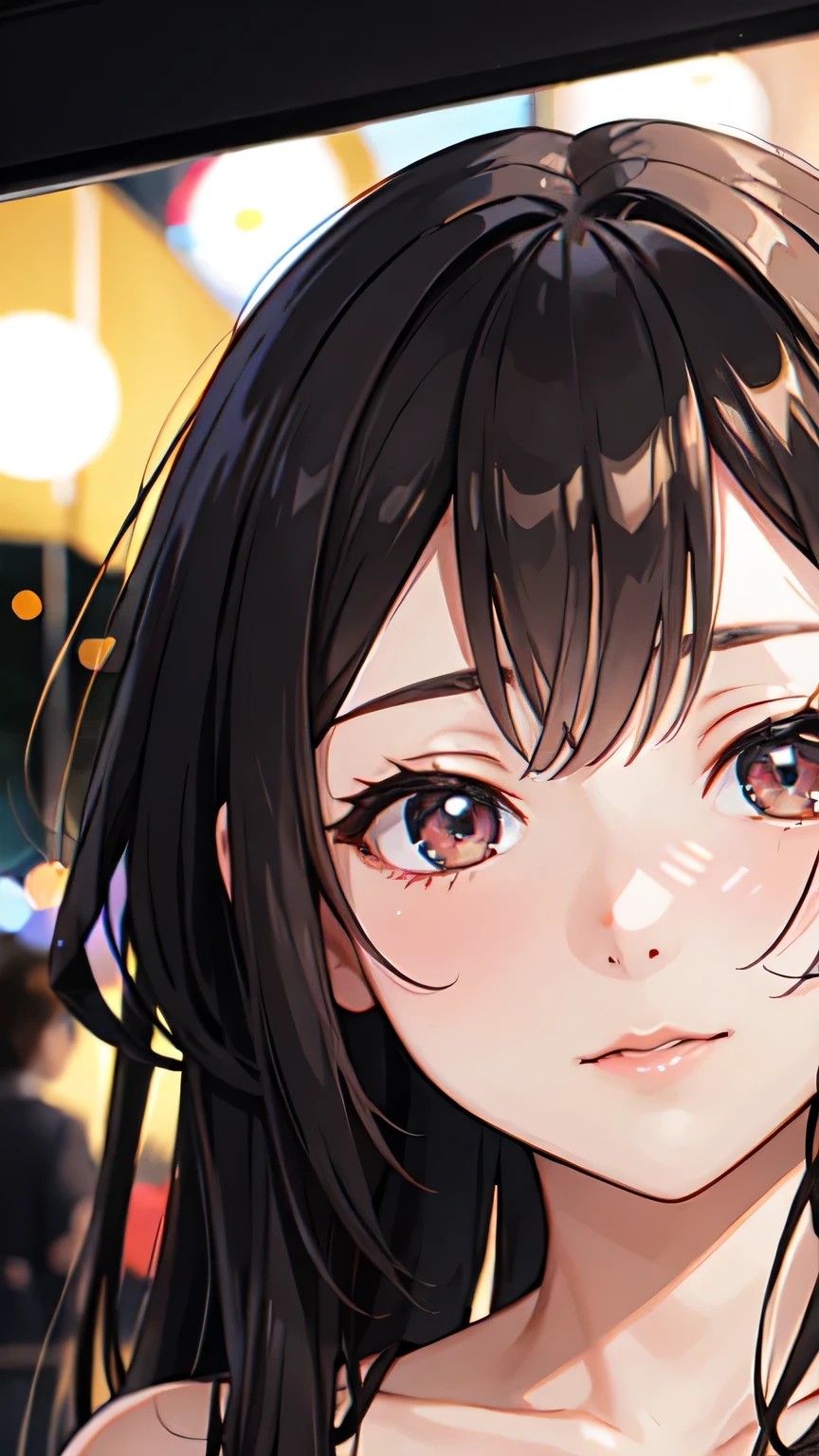 ((best quality)), ((masterpiece)), (detailed), 1girl, sexly,Almond Eye,night,夏のnight空に残る,Traces of the fireworks I saw with you, A moment engraved in my heart, Forget、あの夏のnight ,Close up of face