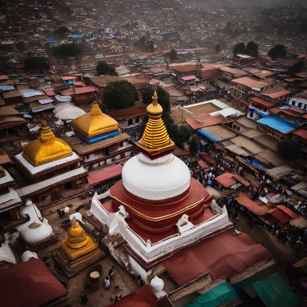 Boudhanath from top view
