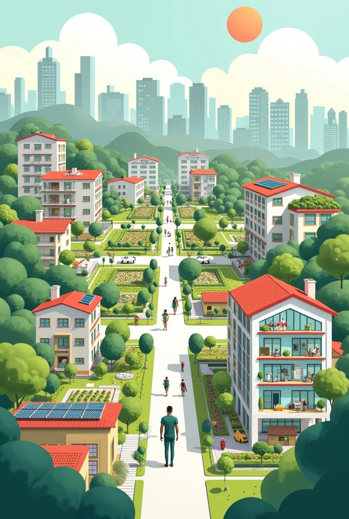 Graphic interpretation of the concepts of housing, sustainability, habitat and city from a socio-humanistic, cultural and environmental perspective