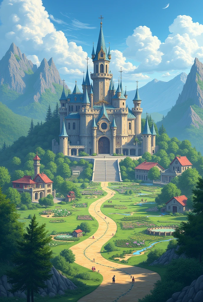 Reino Lunaria - Mapa:
Coming from the east:
1 - gate, very pretty, principal de Lunaria;
2- villages; schools; small businesses; beautiful mountains and hills to the north, We have:
1- Community gardens; green plains with fences; agricultural and pasture areas In the center, We have:
1- Silver Castle 2- luminous trails to guide the villagers and, ou, merchants from other kingdoms 3 - fields and gardens, and water sources and crystals, a billboard welcoming you to the center of Lunaria.
in the south, We have:
1- ritual area along with the light mist that brings charm to the place.
It is, to the West, We have:
A forest that lies outside the gates of Lunaria. Leaves, there are mystical wild animals/Magos, SOM: 8 legged horses, 2-tailed foxes, Silver-haired bears, etc, ...