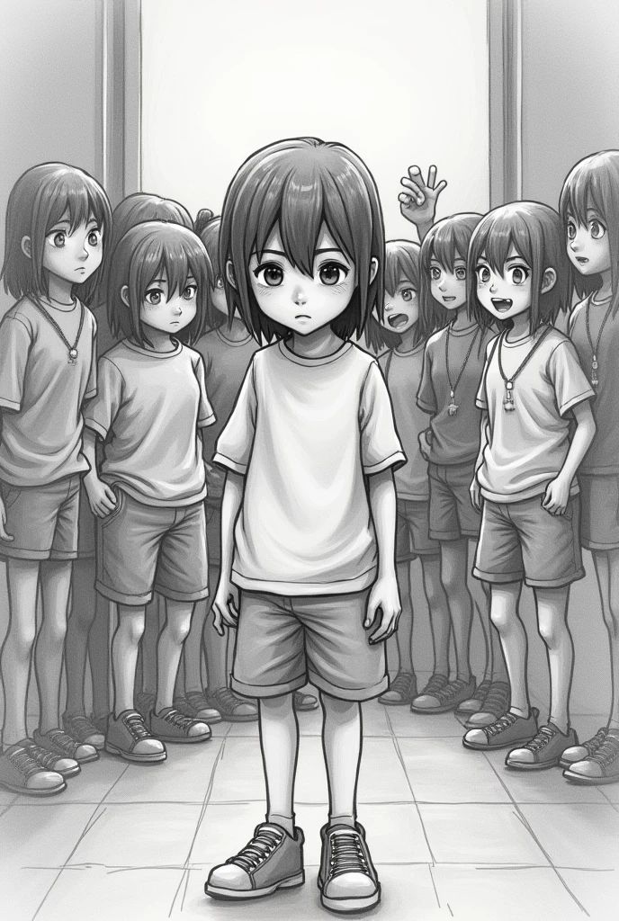 BULLYNG BECAUSE OF CLASSMATES AND LEAVING SCHOOL DRAWN WITH PENCIL