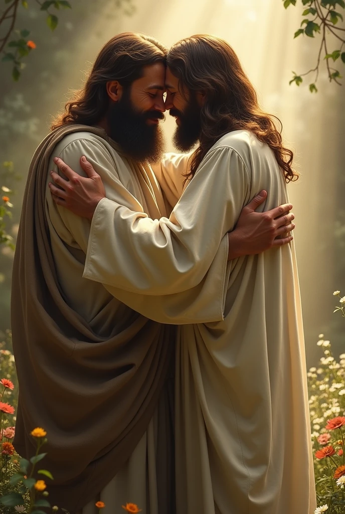 A man hugging Jesus
