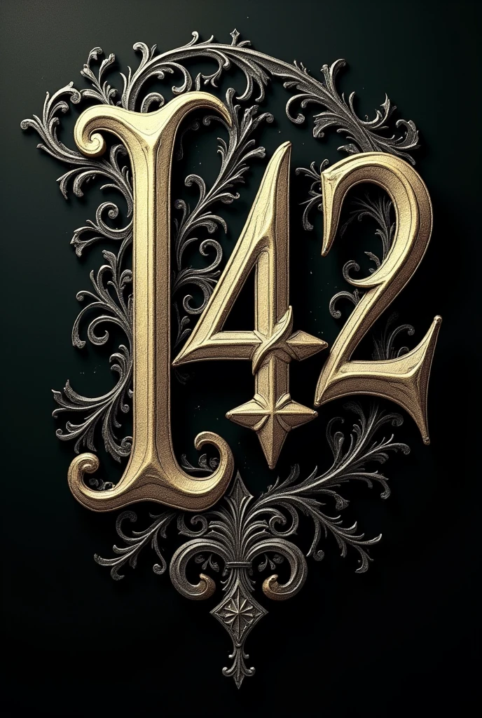 Number 1442 in gothic alphabet looking like name lari