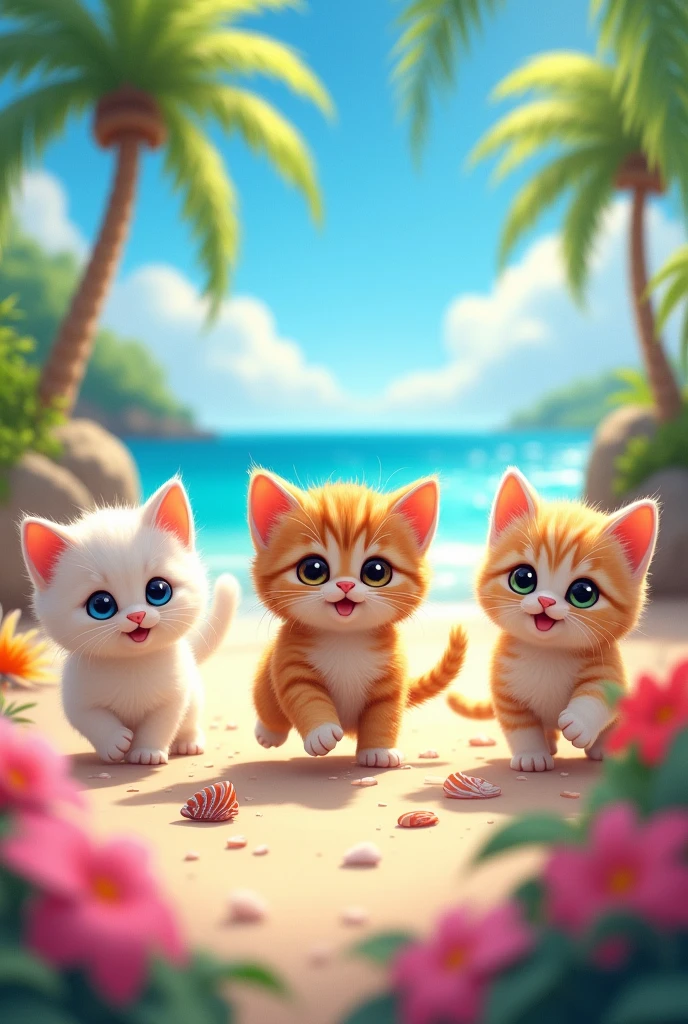 kawaii kittens on vacation