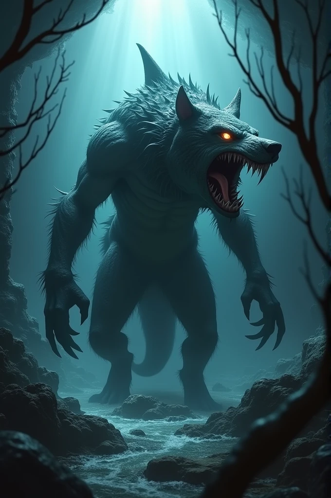 make a mutated shark with a combination dna of a werewolf