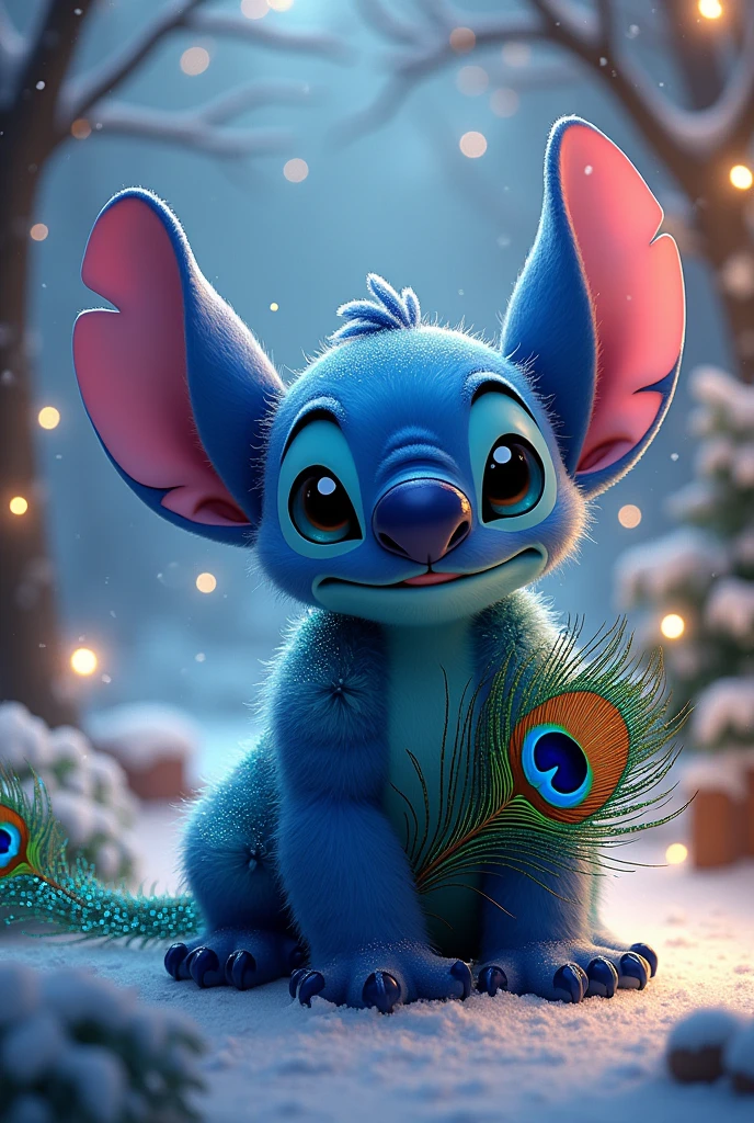 Stitch with lots of peacock feathers at Christmas