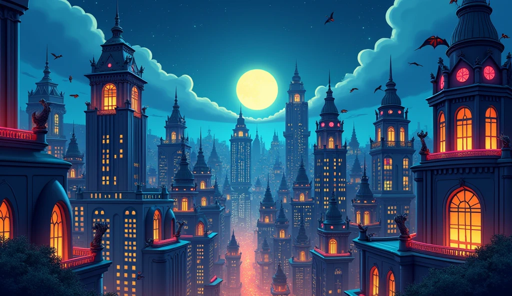 Create Gotham City Background for Toddlers without People