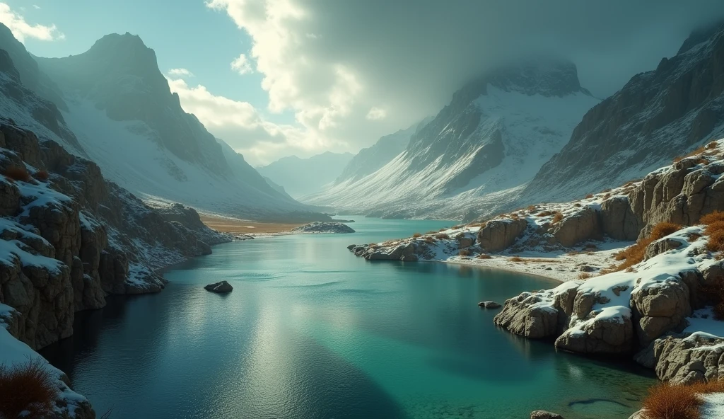 fresh water spring amidst the frozen mountains