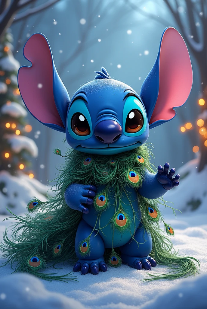 Stitch with lots of peacock feathers at Christmas
