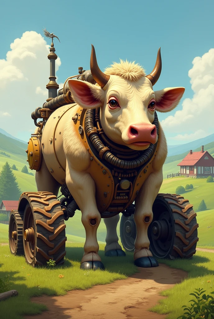 Picture of a cow tractor