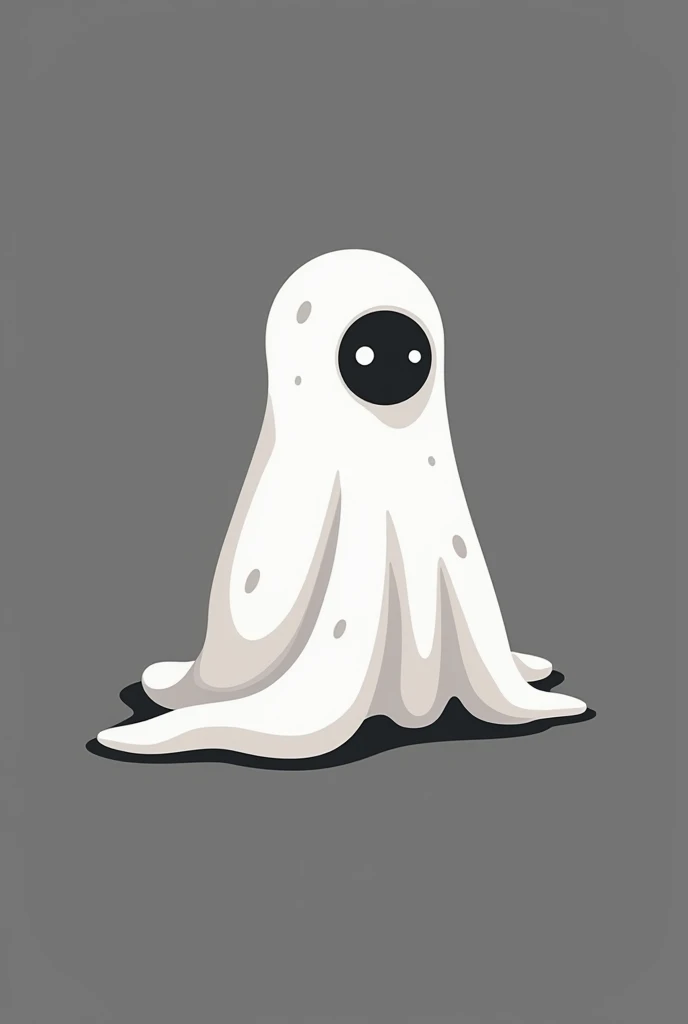 Logo video game company, an octopus wearing a bedsheet pretending to be a ghost, flat icon, black and white, black octopus, white bedsheet 