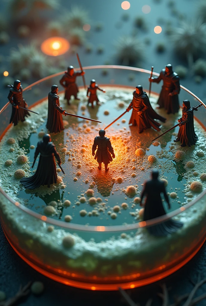 Lord of the rings battle on a petri dish