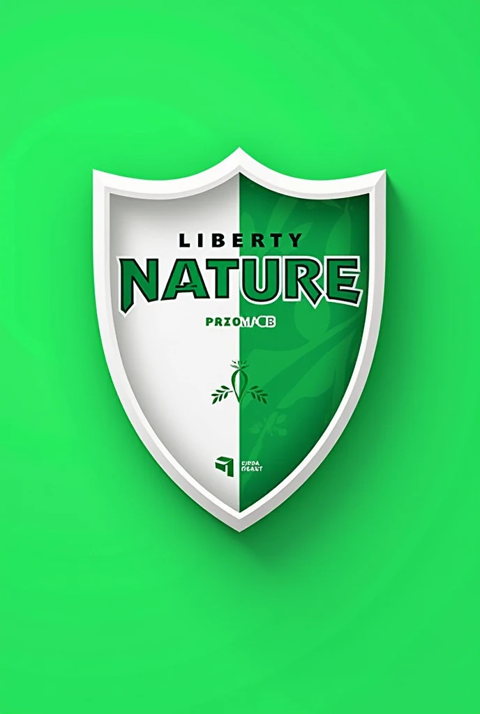 Make a shield of a football team called "liberty Nature" that has to be green and white 